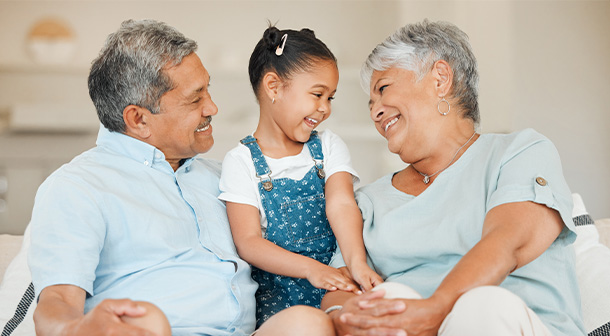 Grandparents can also help with social and emotional development by encouraging eye contact with their grandchildren.